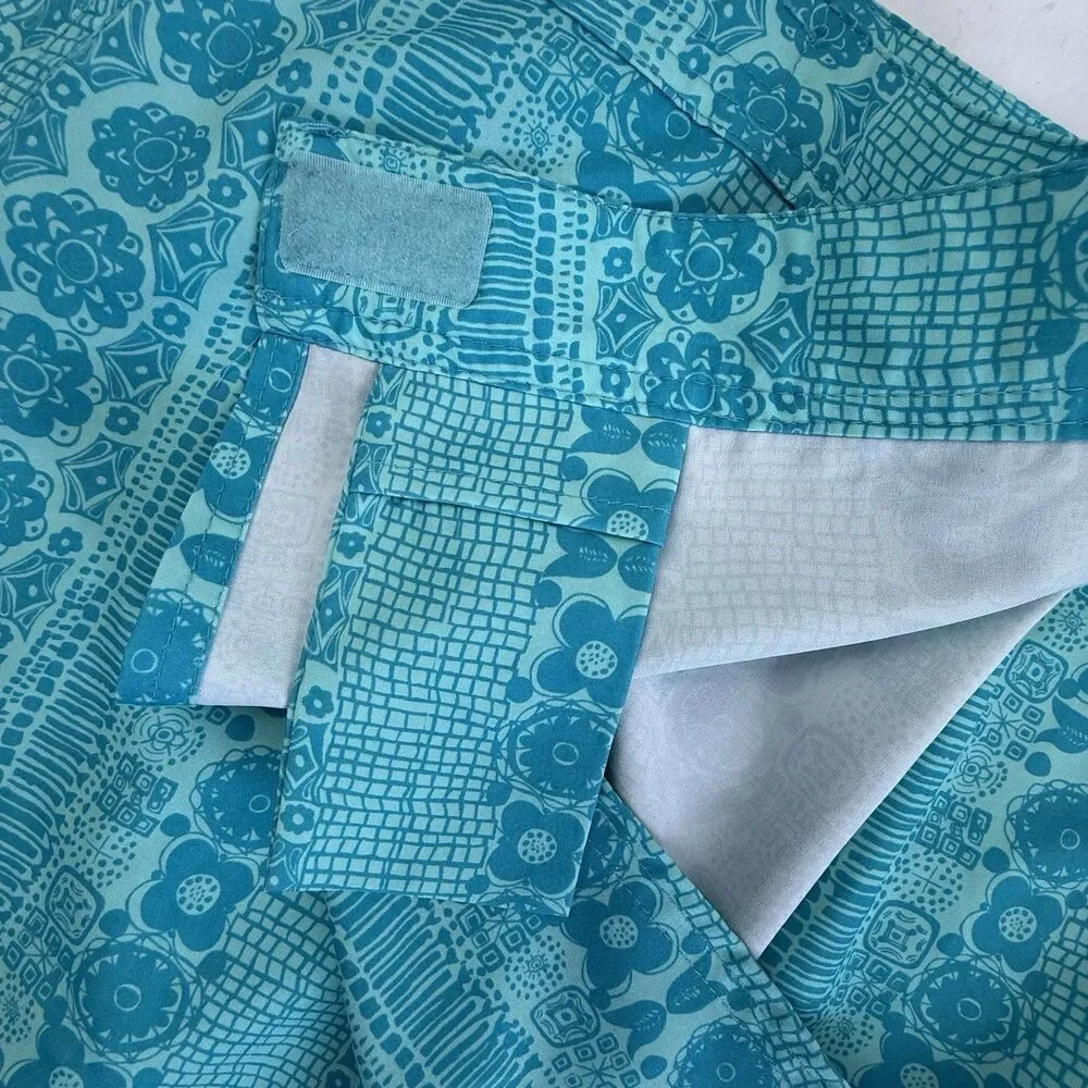 RipSkirt Hawaii Wrap Skirt Women Large Quickdry Inside Pocket Blue Hawaiian Tiki